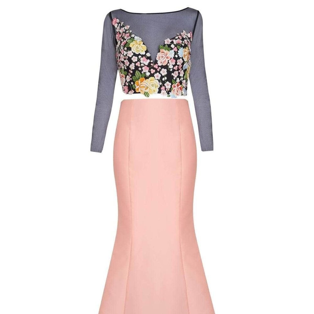 SALE Tarik Ediz 50004 Evening Dresses PEACH NECTAR Size 6
